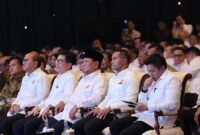 Presiden RI Prabowo Subianto menghadiri Musyawarah Nasional (Munas) konsolidasi persatuan Kamar Dagang dan Industri (Kadin) Indonesia. (Facebook.com @Setkab RI)